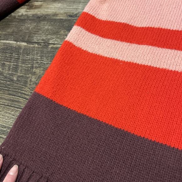 Ann Taylor Wool Blend Turtleneck Sweater Womens Colorblock Pink Red XXL - Picture 2 of 8